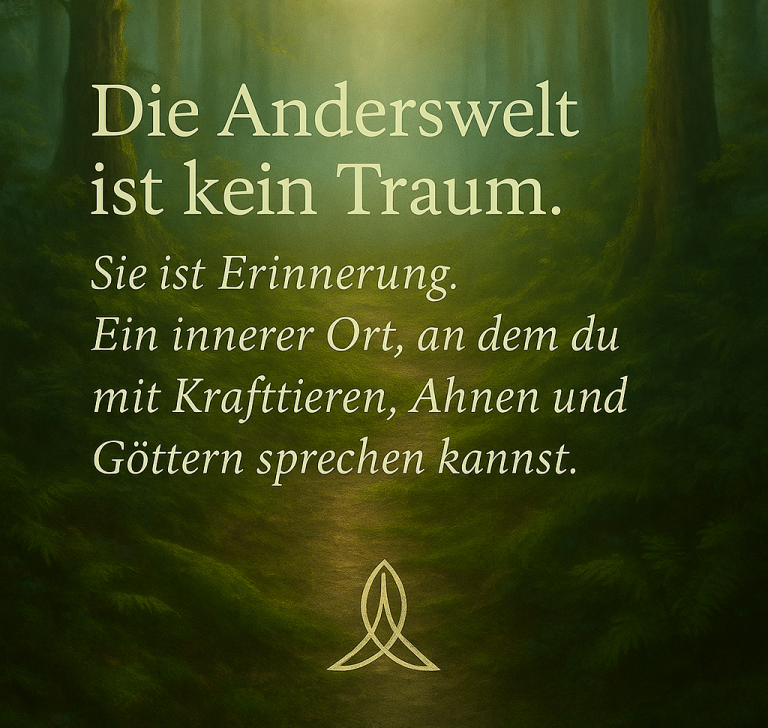 Text auf einem sanften, nebligen Waldhintergrund, der zur Reflexion einlädt.